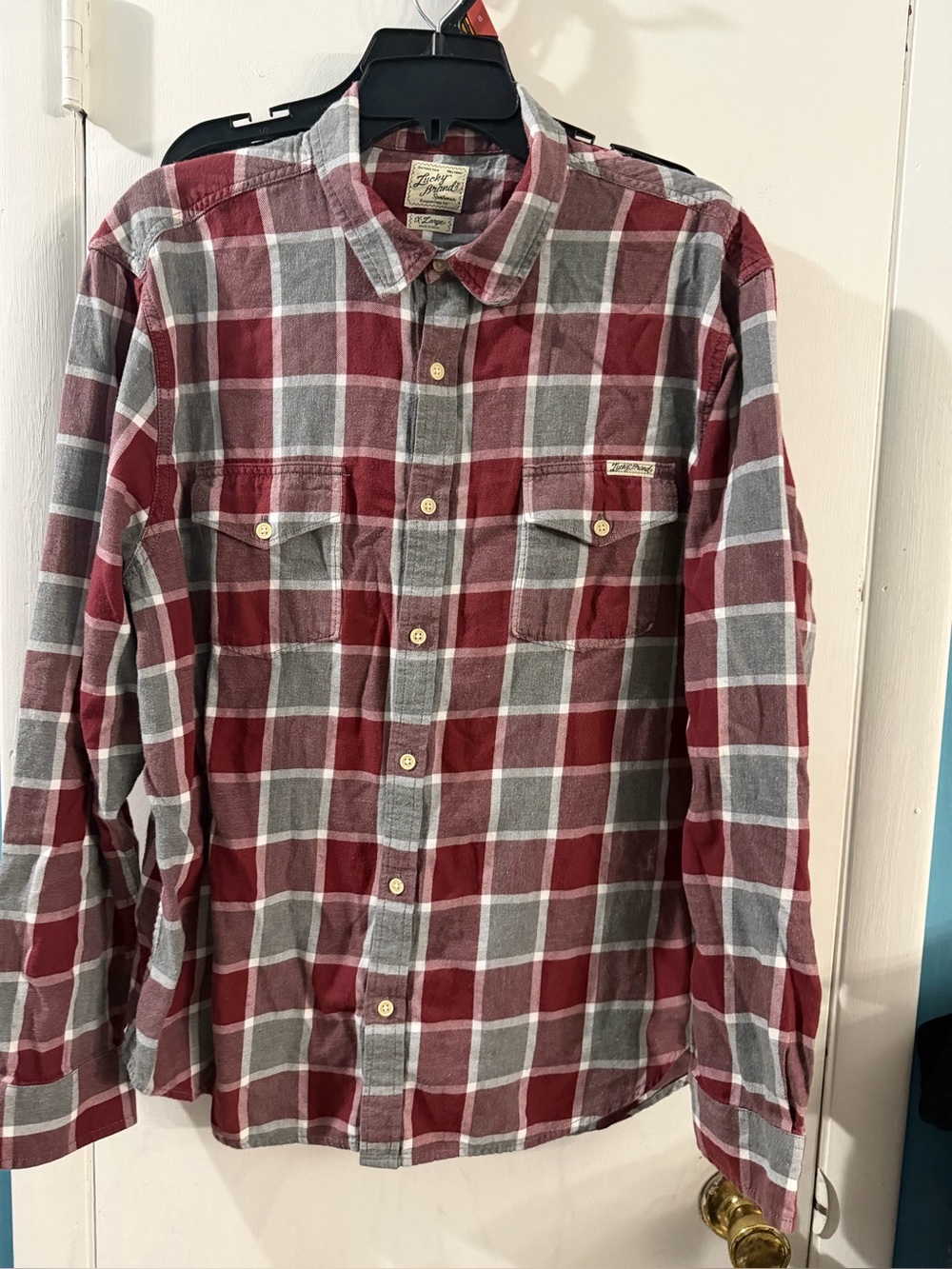 Lucky Brand XL Thin Flannel Button Down Shirt